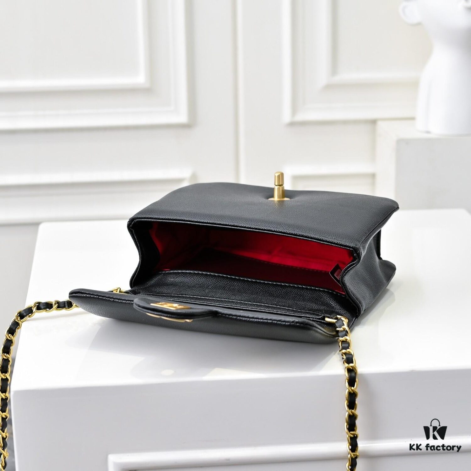 Mini CHANEL 24K New CF Vintage Style, Elegant and Timeless Shiny Calfskin with Gold-Tone Hardware, Retro Chic for Chanel Lovers