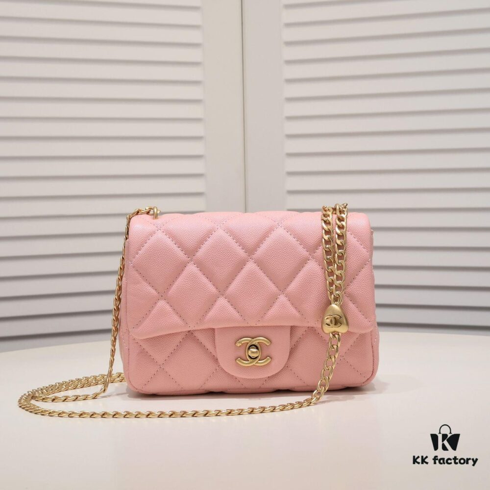 Chanel 23P New Arrival Mini Heart Ball Bag – Matte Crushed Leather with Chain Strap