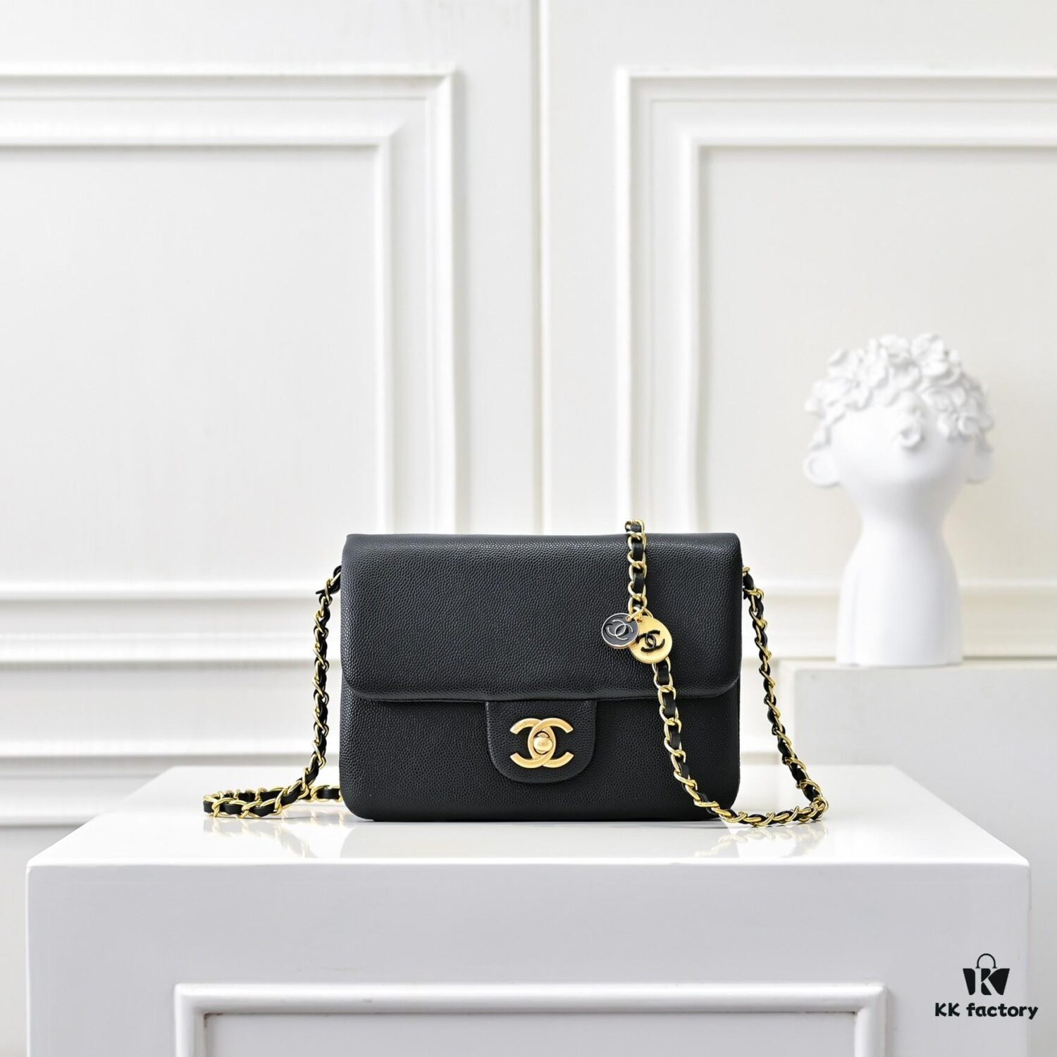 Mini CHANEL 24K New CF Vintage Style, Elegant and Timeless Shiny Calfskin with Gold-Tone Hardware, Retro Chic for Chanel Lovers