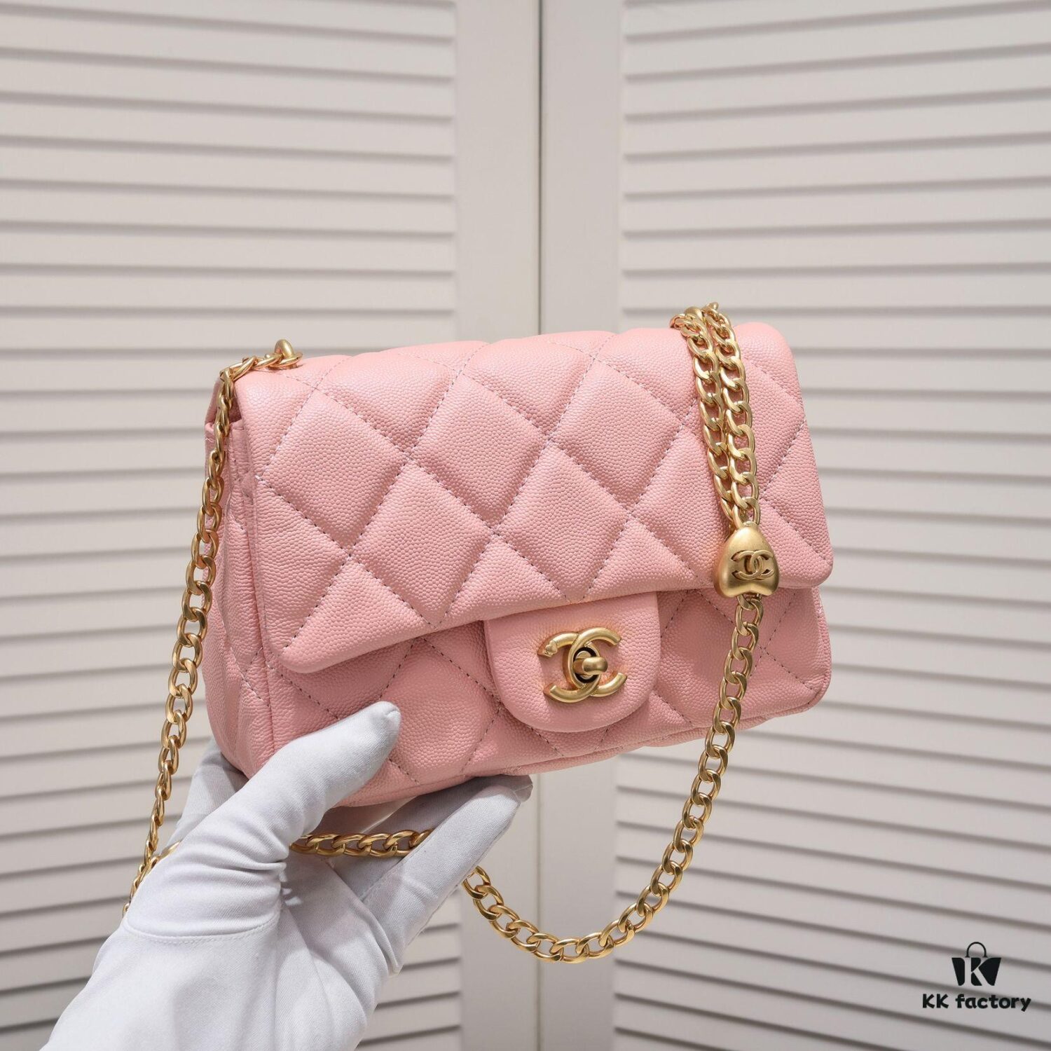 Chanel 23P New Arrival Mini Heart Ball Bag – Matte Crushed Leather with Chain Strap