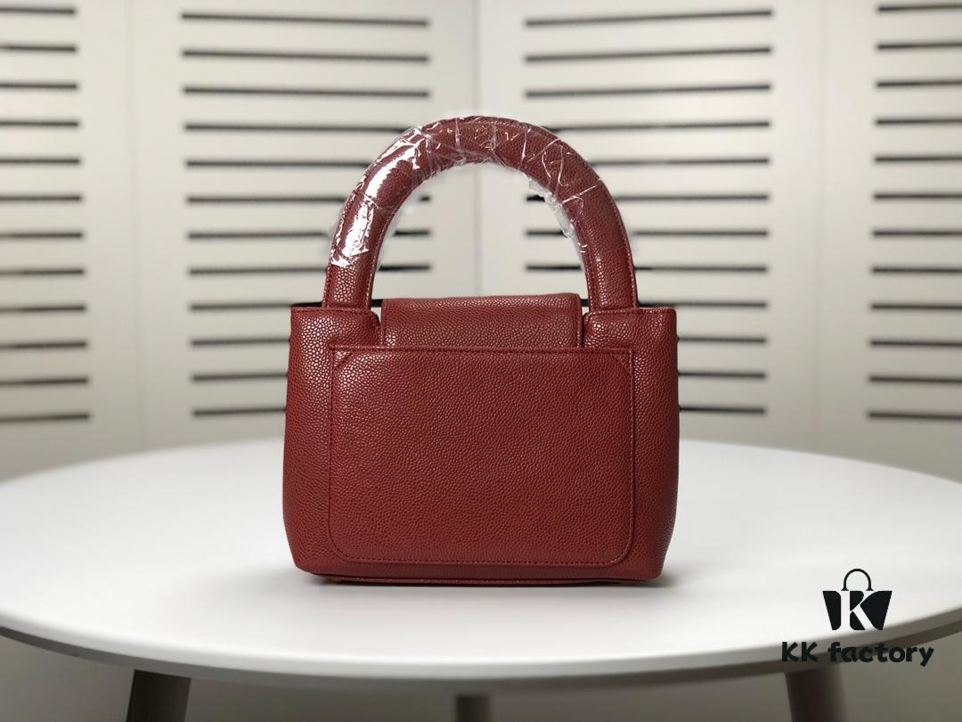 Chanel Vintage Handbag - Soft Imported Caviar Leather, Signature Logo Closure, Elegant Lady Style