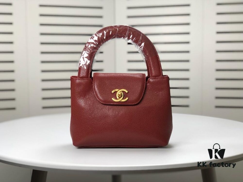 Chanel Vintage Handbag - Soft Imported Caviar Leather, Signature Logo Closure, Elegant Lady Style