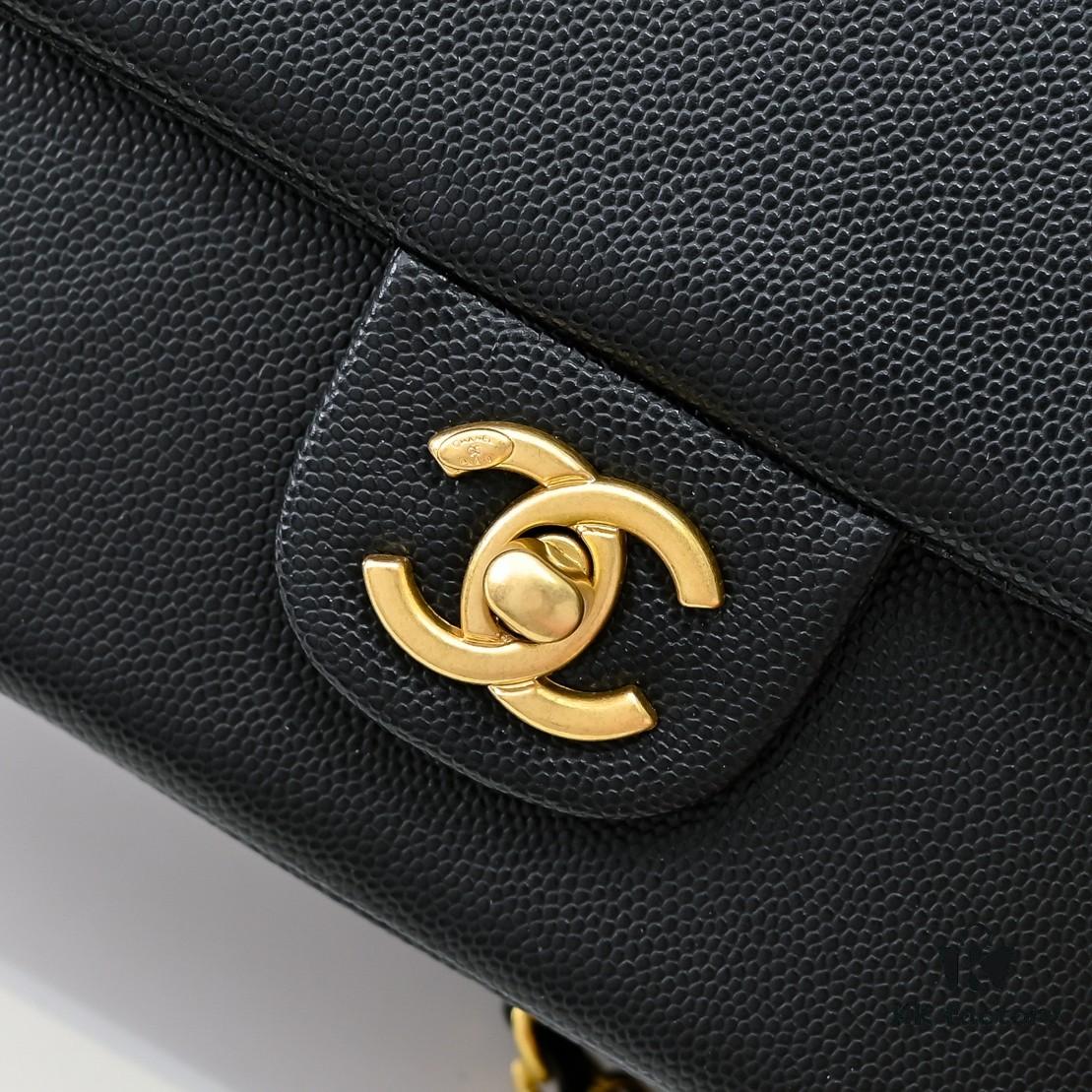 Mini CHANEL 24K New CF Vintage Style, Elegant and Timeless Shiny Calfskin with Gold-Tone Hardware, Retro Chic for Chanel Lovers