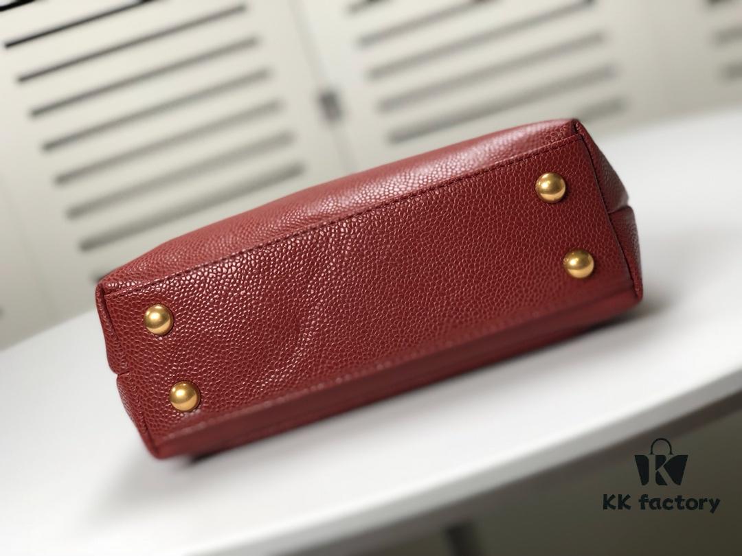 Chanel Vintage Handbag - Soft Imported Caviar Leather, Signature Logo Closure, Elegant Lady Style