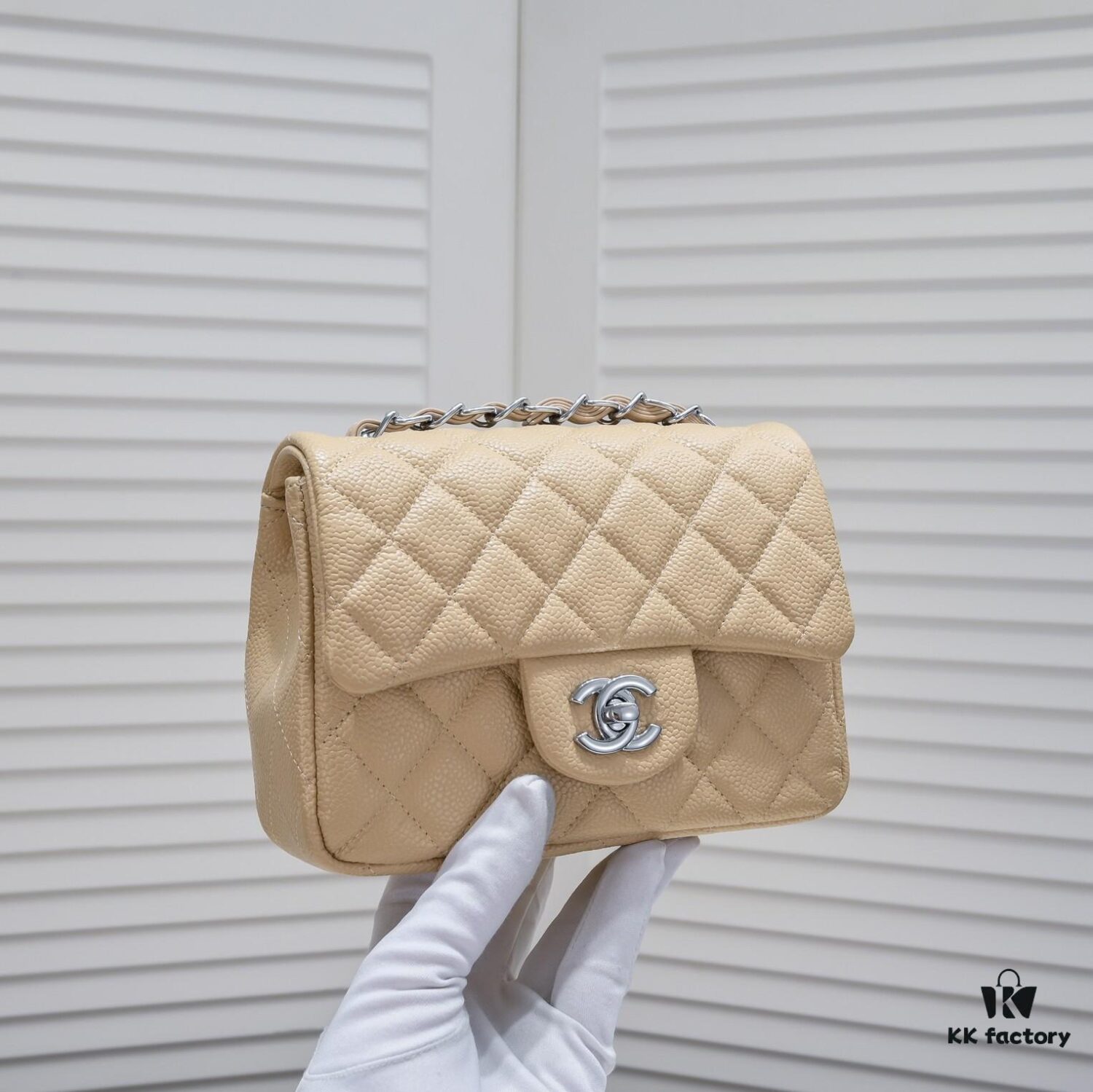 Chanel Beige Crossbody Bag - High-Quality Calfskin, One-to-One Craftsmanship, Inspired by Camera Shape Design