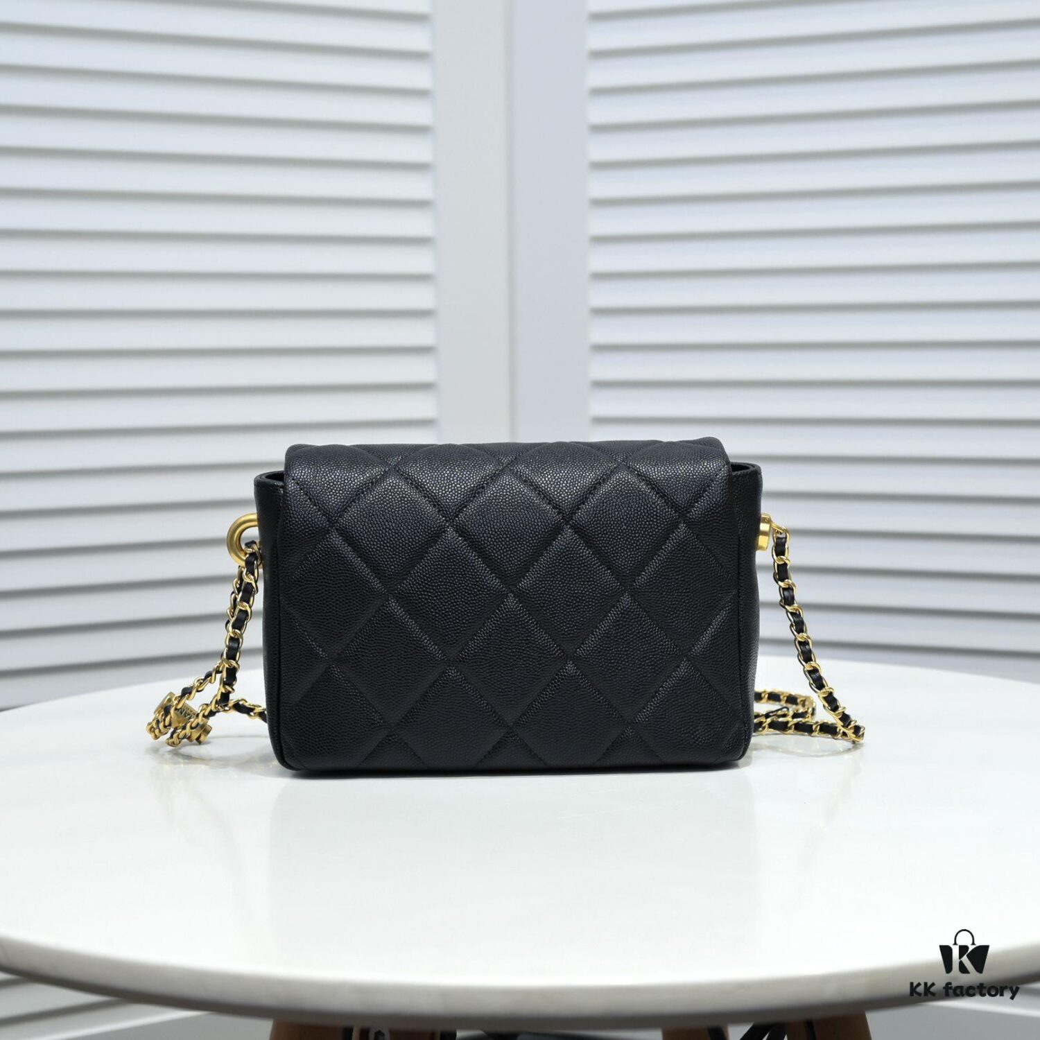 Chanel 21K Latest Bestseller Mini Square Flap Bag - Quilted Calfskin with Gold-Tone Chain and Turn-Lock Closure