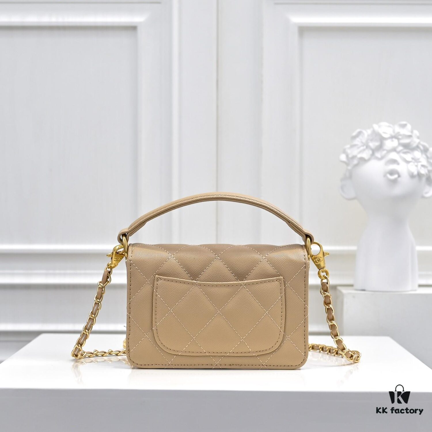 Mini Chanel 24K Autumn-Winter New Arrival Caviar Leather Bag with Unique Texture, Detachable Strap for Handheld or Crossbody Wear