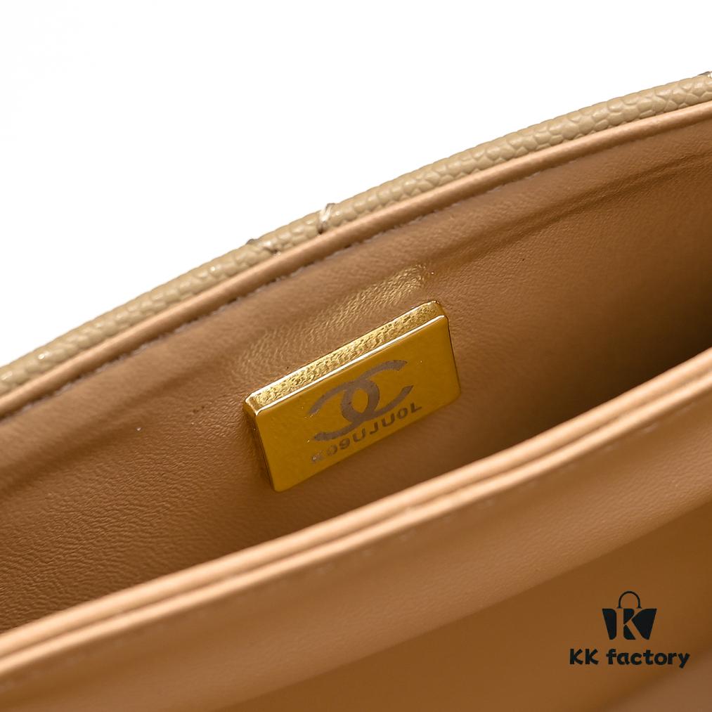 Mini Chanel 24K Autumn-Winter New Arrival Caviar Leather Bag with Unique Texture, Detachable Strap for Handheld or Crossbody Wear