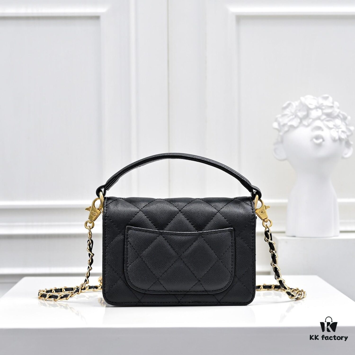 Mini CHANEL 24k Fall/Winter New Arrival with Caviar Leather, Unique Texture, Convertible Handheld or Crossbody, Detachable Strap
