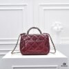 Mini Chanel 24B New Collection WOC. Top-Grain Oil-Waxed Leather, Beauty Meets Durability, Braided Handle Reaches New Heights – 'Braided' Metal Chain Handle Composed of Three Separate Chains Forming a Fixed Integrated Handle