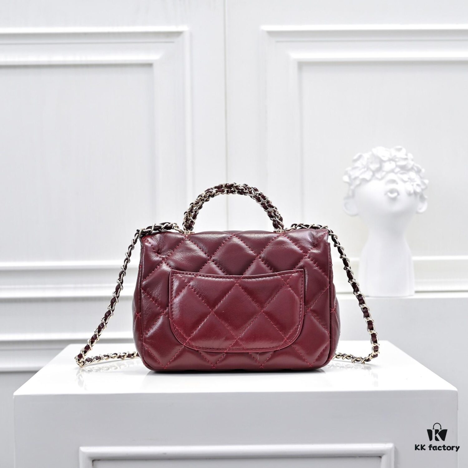 Mini Chanel 24B New Collection WOC. Top-Grain Oil-Waxed Leather, Beauty Meets Durability, Braided Handle Reaches New Heights – 'Braided' Metal Chain Handle Composed of Three Separate Chains Forming a Fixed Integrated Handle