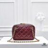 CHANEL 24K Autumn/Winter New Collection Camera Bag, Full-Grain Leather, Eye-Catching Double C Logo, Classic and Unique Design