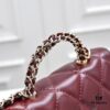 Mini Chanel 24B New Collection WOC. Top-Grain Oil-Waxed Leather, Beauty Meets Durability, Braided Handle Reaches New Heights – 'Braided' Metal Chain Handle Composed of Three Separate Chains Forming a Fixed Integrated Handle