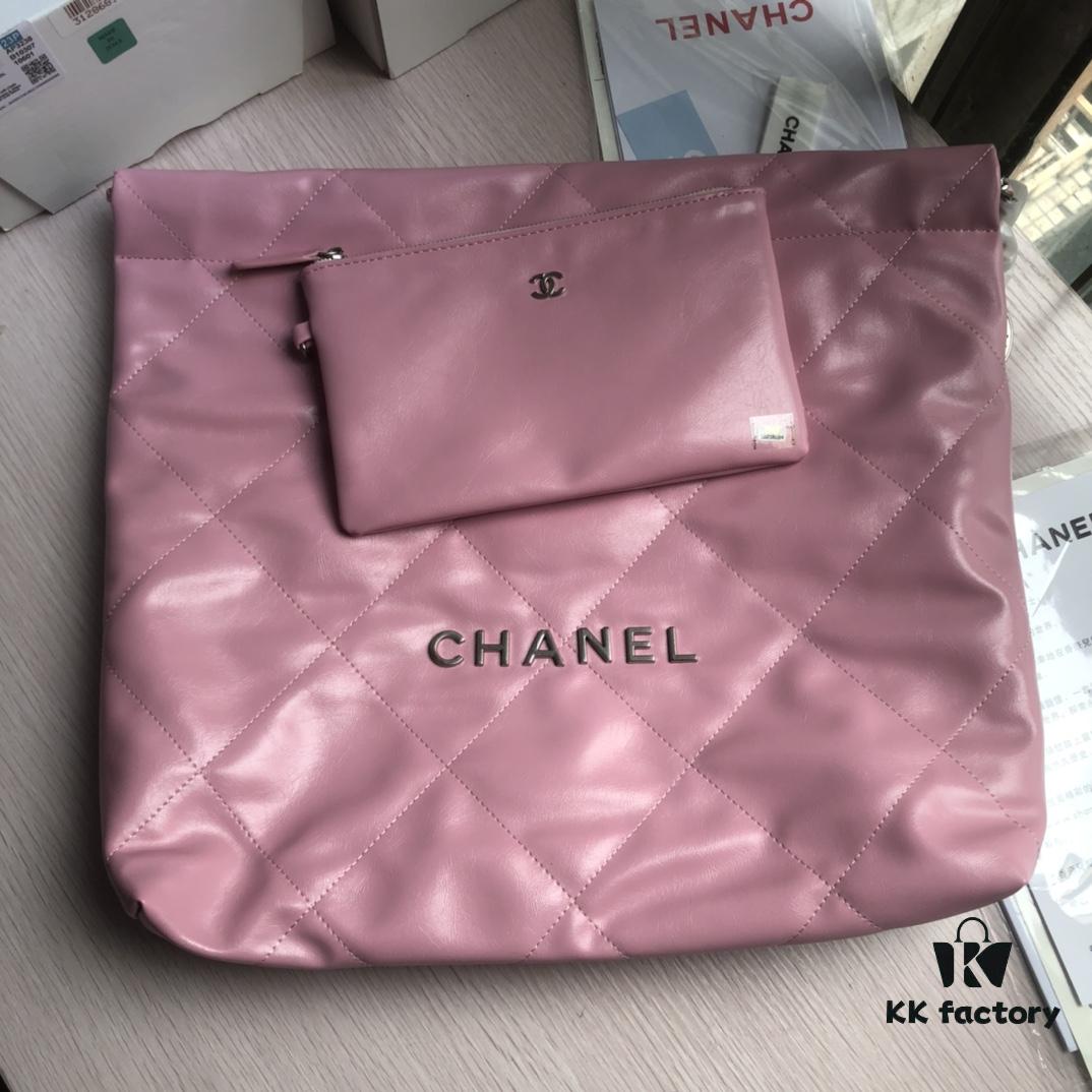 Exclusive Launch High Quality Comparable to Original Single 2022 Spring New Arrival In Stock The Hottest and Most Worthwhile Collection of the Season Named 22 Bag: Calfskin Series Soft Smooth and Comfortable to Touch Shiny Calfskin Casual Drawstring Close-Fitting Bag with Extra Large Capacity Fashionable and Versatile