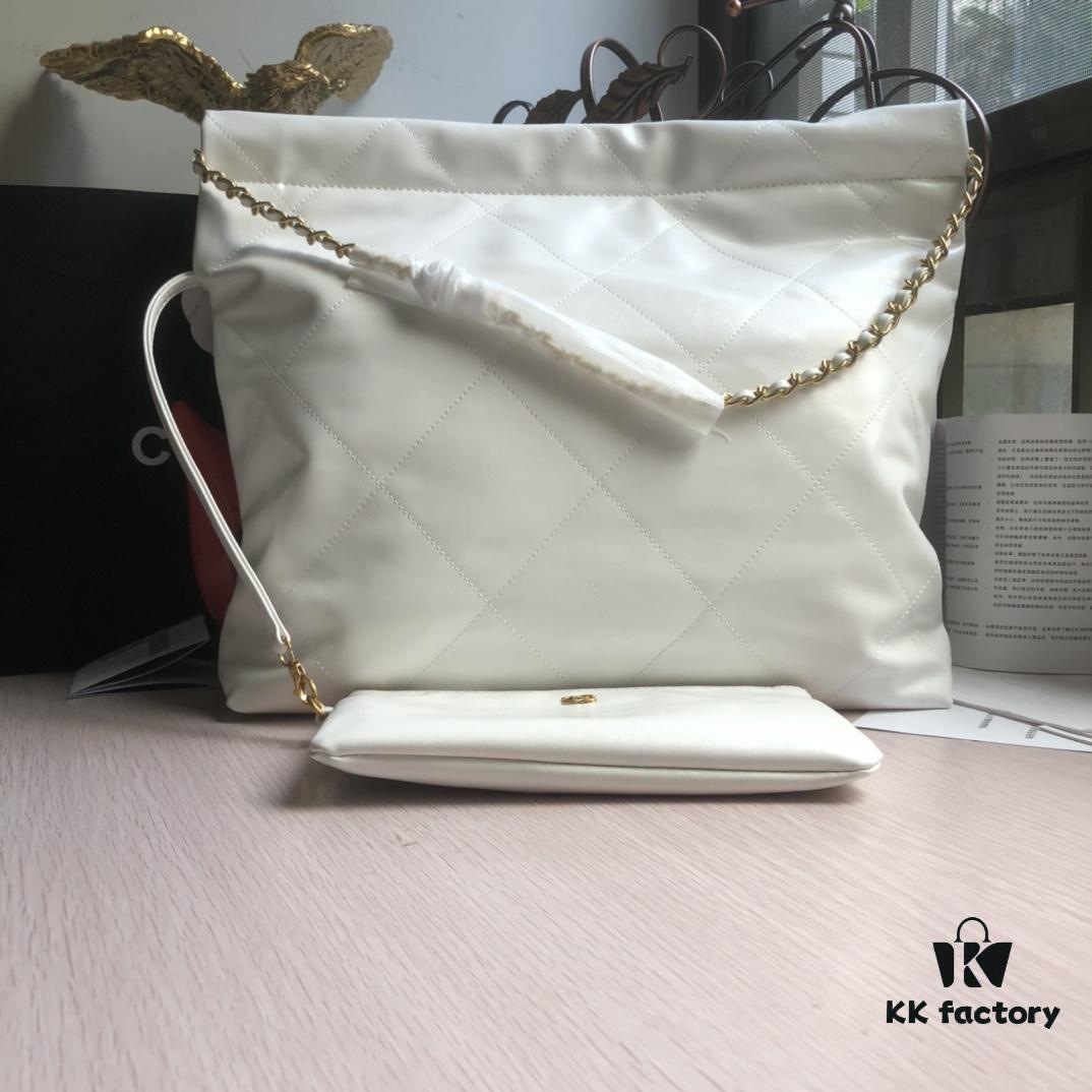 Exclusive Launch, High Quality 22 Bag: Premium Calfskin Leather Drawstring Tote, Spring 2022 New Arrival – Comparable to Original Order