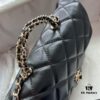 Chanel 24B New Collection Top-Grain Oil-Waxed Leather Bag with Braided Metal Chain Handle