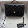 Chanel 24B New Collection Top-Grain Oil-Waxed Leather Bag with Braided Metal Chain Handle