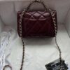 Chanel 24B New Collection WOC, Top-Grade Wax-Cured Leather with Braided Metal Chain Handle