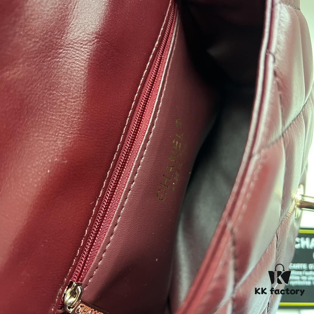 Chanel 24B New Collection WOC, Top-Grade Wax-Cured Leather with Braided Metal Chain Handle