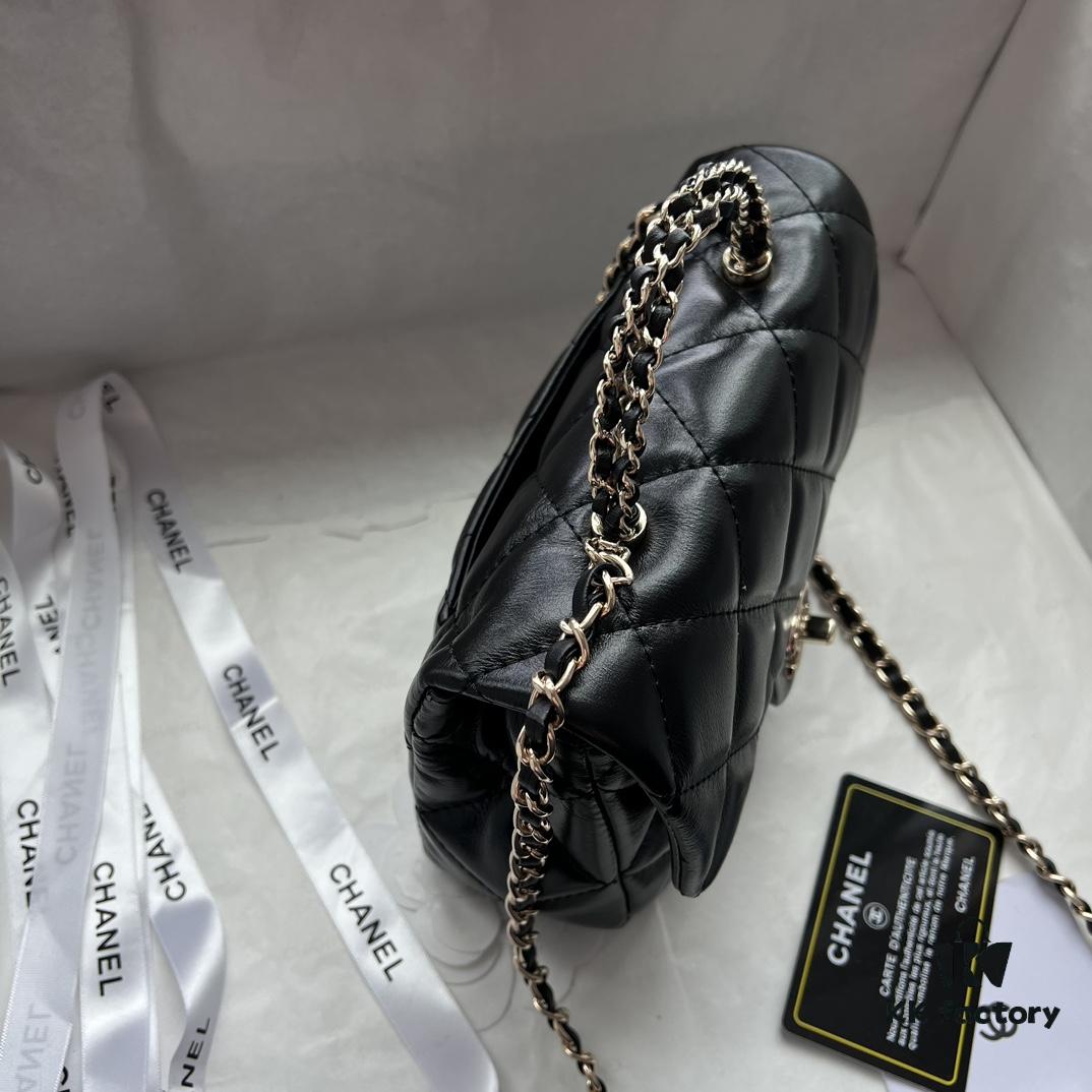 Chanel 24B New Collection WOC. Top-Grade Oil-Waxed Leather with Braided Metal Chain Handle