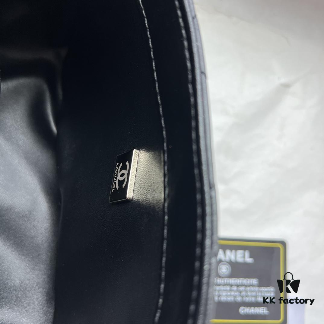 Chanel 24B New Collection WOC. Top-Grade Oil-Waxed Leather with Braided Metal Chain Handle