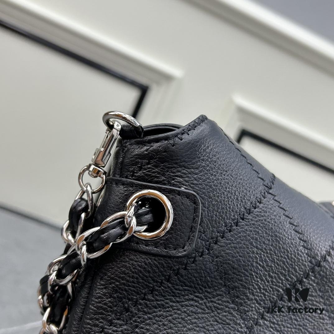 Chanel Vintage Black and Silver Shoulder Tote