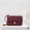 Chanel 24B Coarse Chain Underarm Bag, Top Grain Leather CF Shoulder Bag