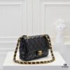 Chanel 24B Coarse Chain Underarm Bag, Top Grain Leather CF Shoulder Bag