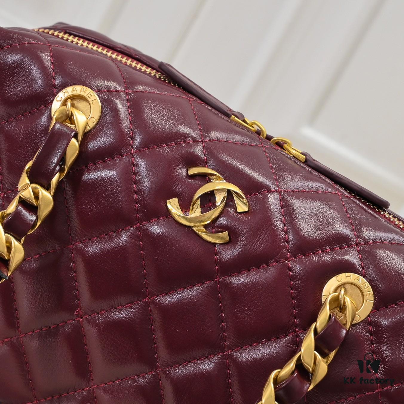 Chanel 24B Coarse Chain Pillow Bag, Top-Grade Cowhide, Shoulder Bag with Elegant and Charming Design