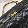 Chanel 24B Thick Chain Pillow Bag, Top-Grade Cowhide, Elegant and Charming Black Shoulder Bag with CC Logo and Black-Gold Woven Chain