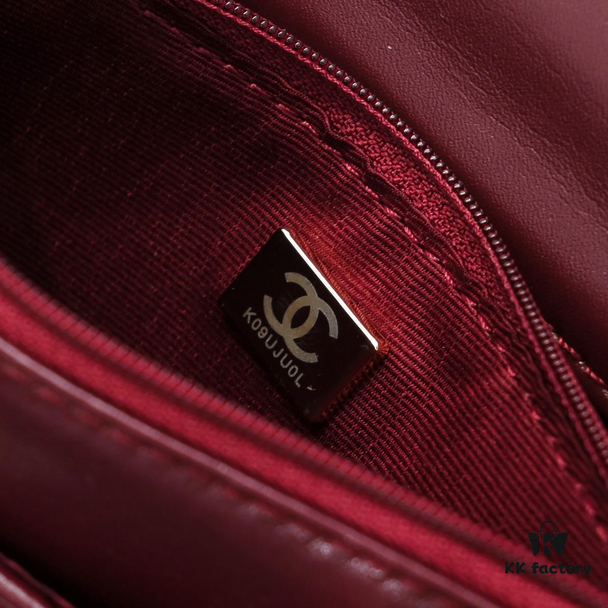 Large Size 👑 Chanel 24B New Series WOC, Top-Grade Oil-Waxed Leather with Braided Handle