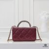 Mini Chanel 24B New Collection WOC, Top-Grain Oil-Waxed Leather with Braided Chain Handle