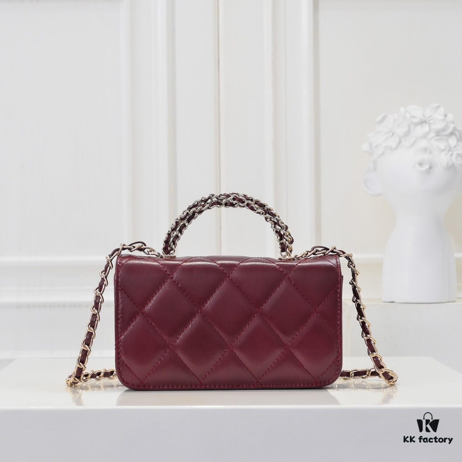 Mini Chanel 24B New Collection WOC, Top-Grain Oil-Waxed Leather with Braided Chain Handle
