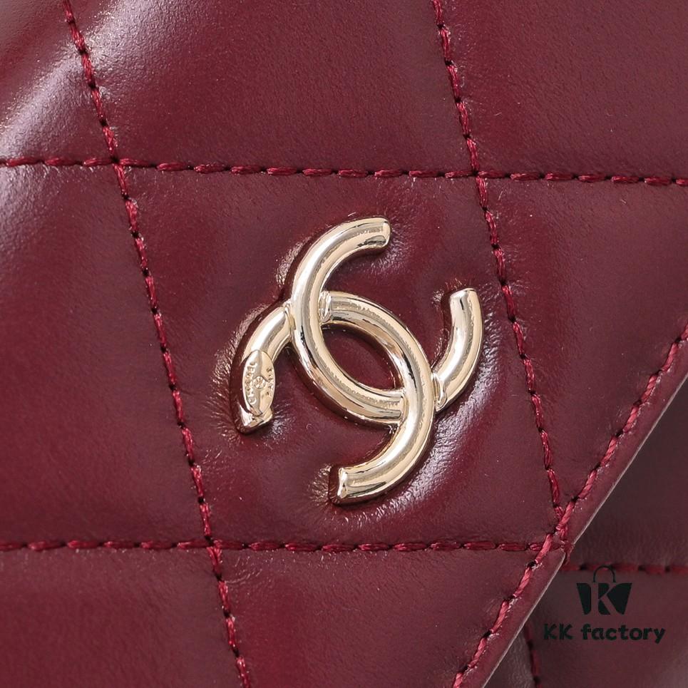 Mini Chanel 24B New Collection WOC, Top-Grain Oil-Waxed Leather with Braided Chain Handle