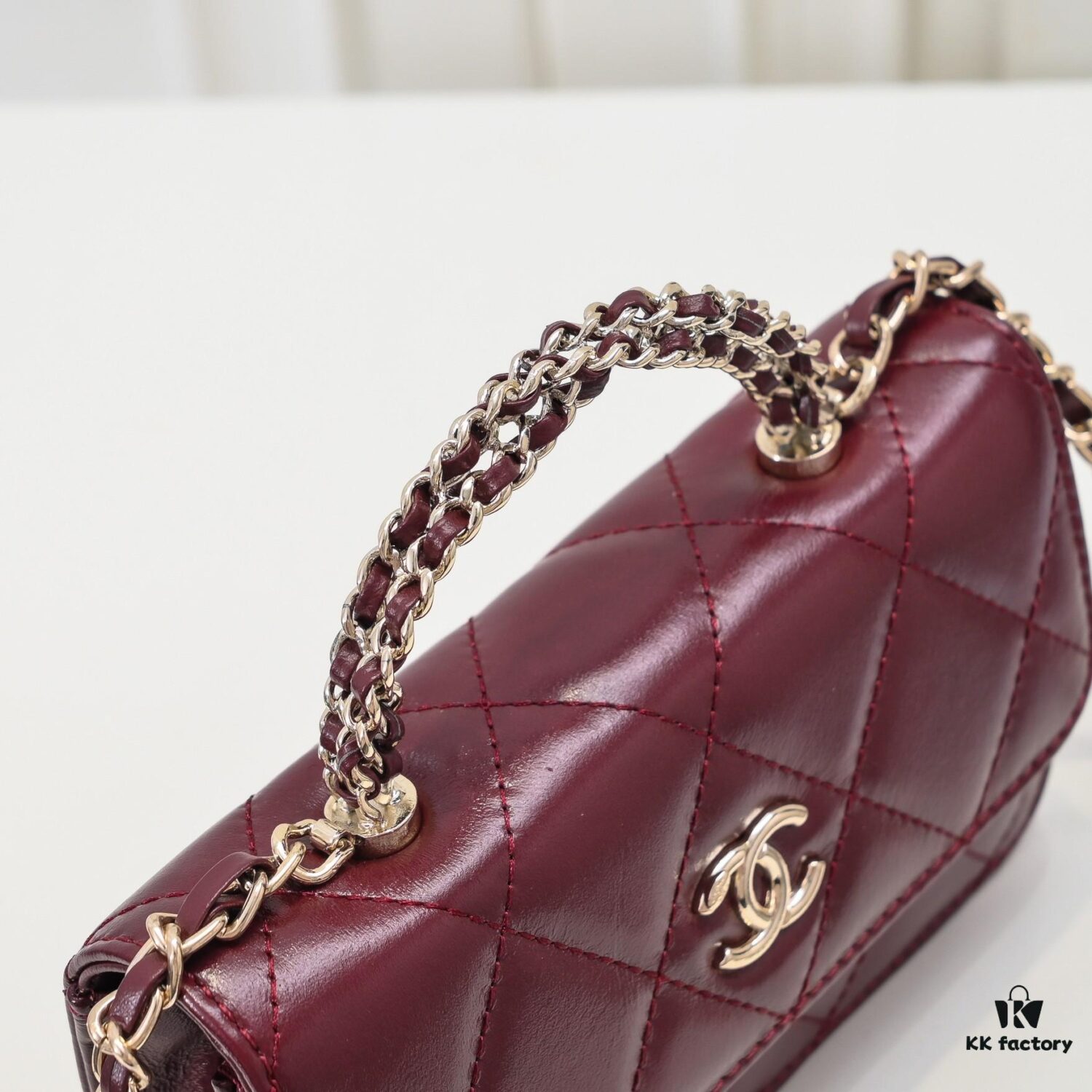 Mini Chanel 24B New Collection WOC, Top-Grain Oil-Waxed Leather with Braided Chain Handle