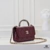 Mini Chanel 24B New Collection WOC, Top-Grain Oil-Waxed Leather with Braided Chain Handle