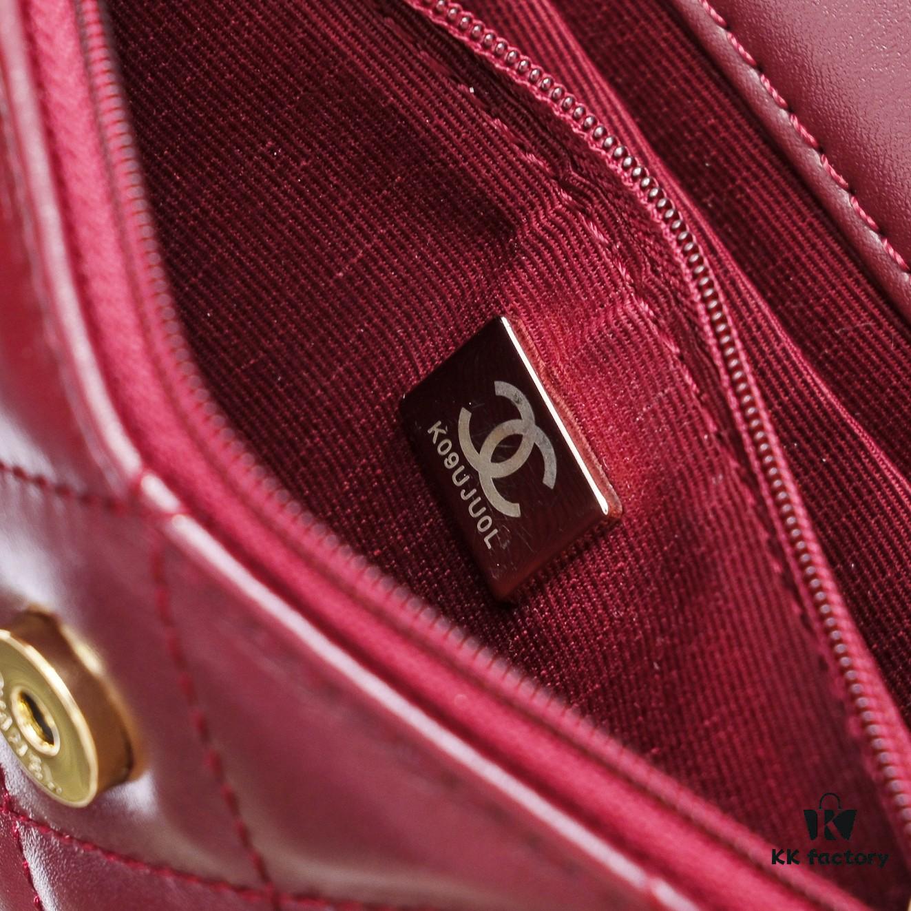 Mini Chanel 24B New Collection WOC, Top-Grain Oil-Waxed Leather with Braided Chain Handle