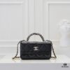 Mini Chanel 24B New Collection WOC, Top-Grain Oil-Waxed Leather with Braided Chain Handle