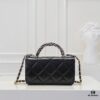 Mini Chanel 24B New Collection WOC, Top-Grain Oil-Waxed Leather with Braided Chain Handle