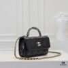 Mini Chanel 24B New Collection WOC, Top-Grain Oil-Waxed Leather with Braided Chain Handle