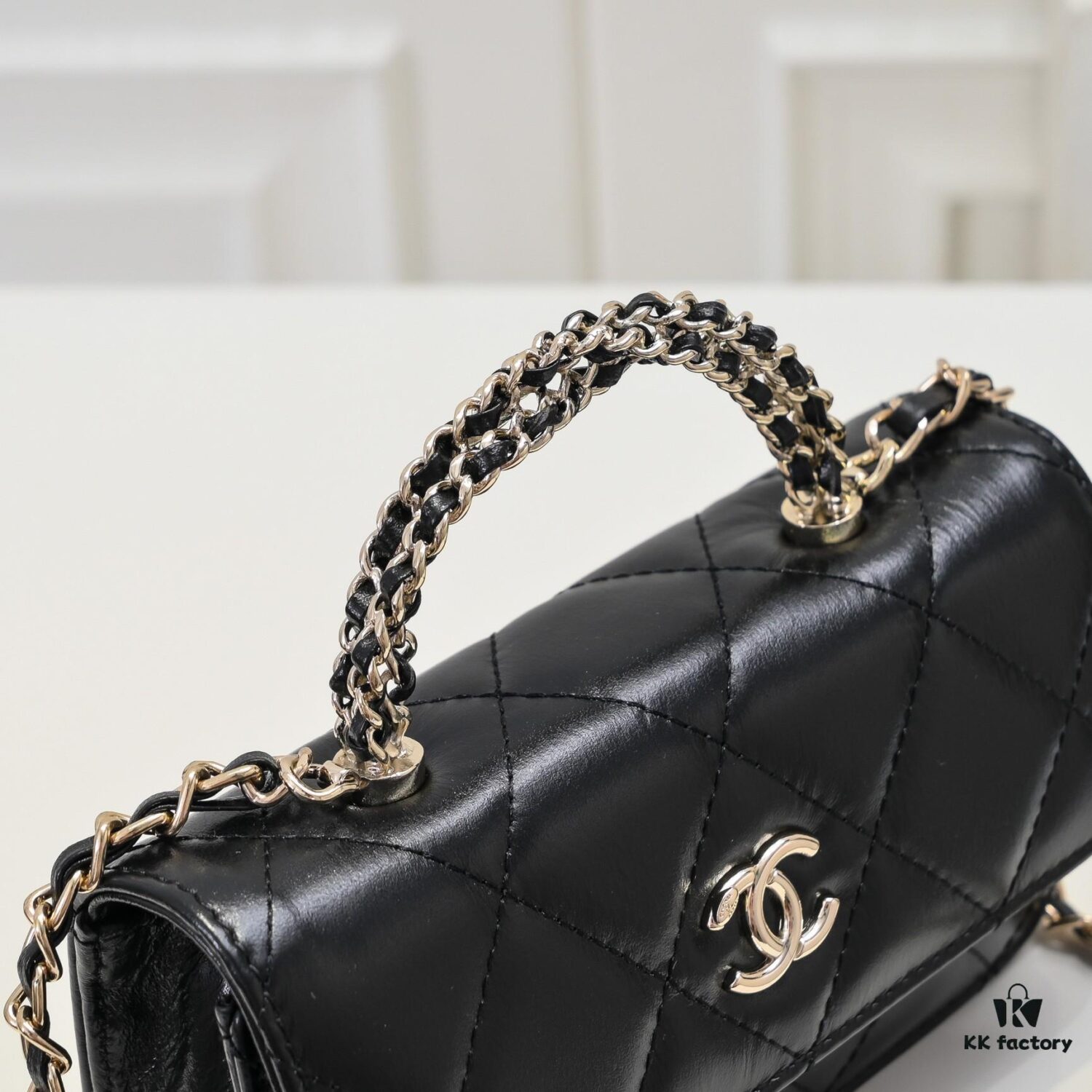 Mini Chanel 24B New Collection WOC, Top-Grain Oil-Waxed Leather with Braided Chain Handle