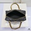 Chanel 24B Thick Chain Pillow Bag, Top-Grade Cowhide, Elegant and Charming Black Shoulder Bag with CC Logo and Black-Gold Woven Chain