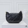Chanel 19 Shoulder Bag in Quilted Calfskin with CC Logo and Chain Strap