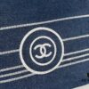Large New Arrival CHANEL Navy Striped Denim Beach Tote – The Perfect Companion for Vacation and Everyday Elegance
