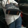 Large New Arrival CHANEL Navy Striped Denim Beach Tote Bag