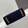Large New Arrival CHANEL Navy Blue Striped Denim Beach Tote – A Must-Have for Vacation Style