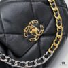 Chanel 19 Shoulder Bag in Quilted Calfskin with CC Logo and Chain Strap