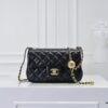 Large Khaki Chanel CF Mini Metal Flap Bag 9021 - Trending Global Hit with Decorative Gold Ball on Chain