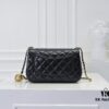 Large Khaki Chanel CF Mini Metal Flap Bag 9021 - Trending Global Hit with Decorative Gold Ball on Chain