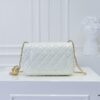 Large White Chanel CF Mini Chain Bag with Small Golden Ball Accent